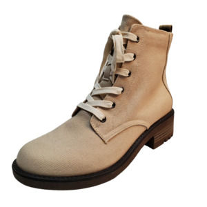 Lifestride Womens  Shoes Kunis Canvas Ankle Booties 8.5W Almond Beige
